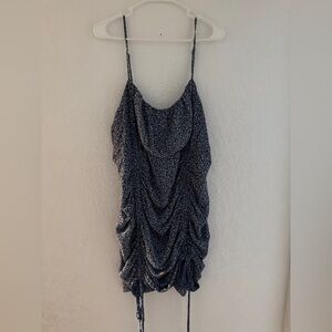 Fashion Nova Blue  Floral Ruched Dress size 3X